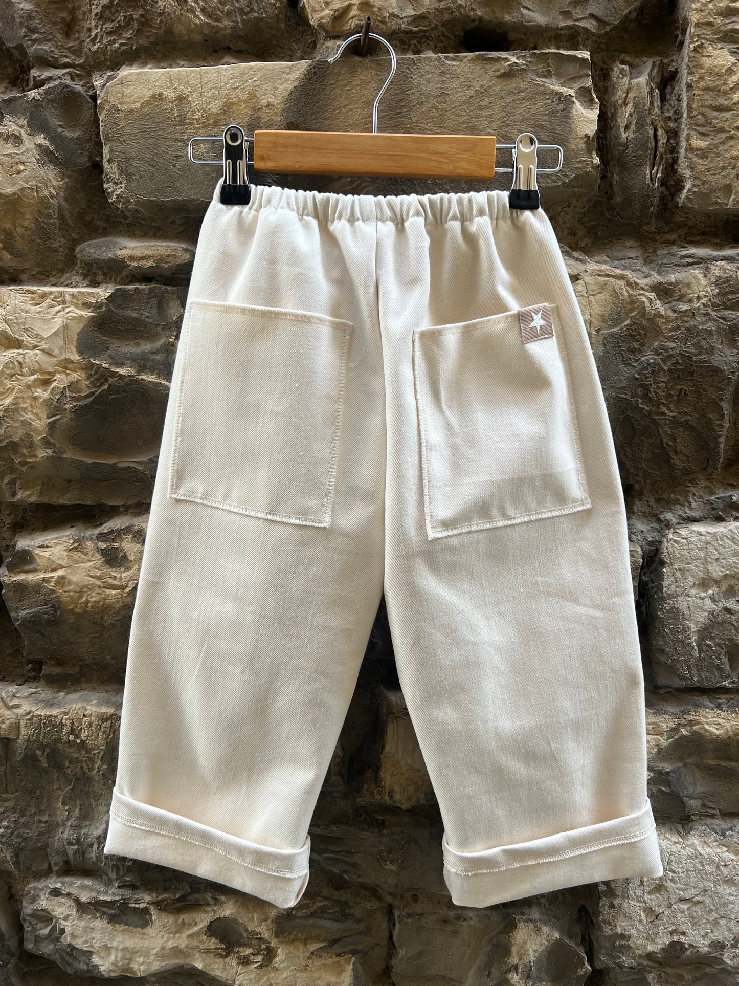 PANTALONE ZOE IN DENIM PANNA