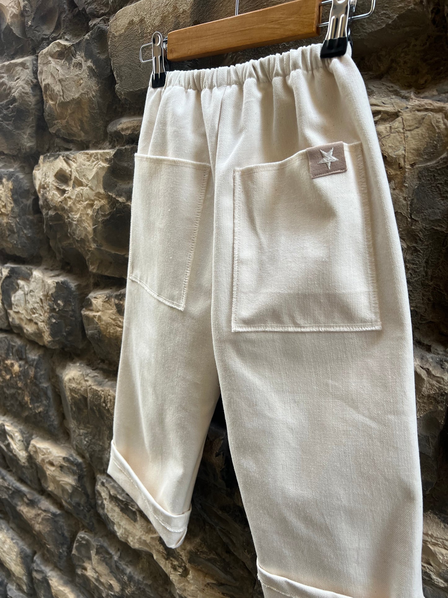 PANTALONE ZOE IN DENIM PANNA