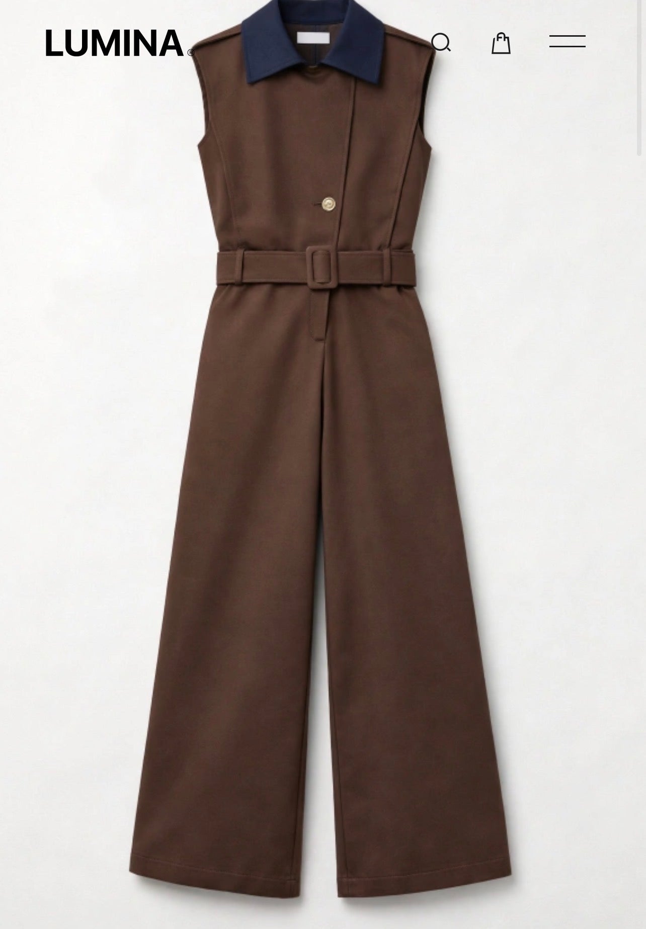 TUTA LUNGA CON COLLETTO A CONTRASTO