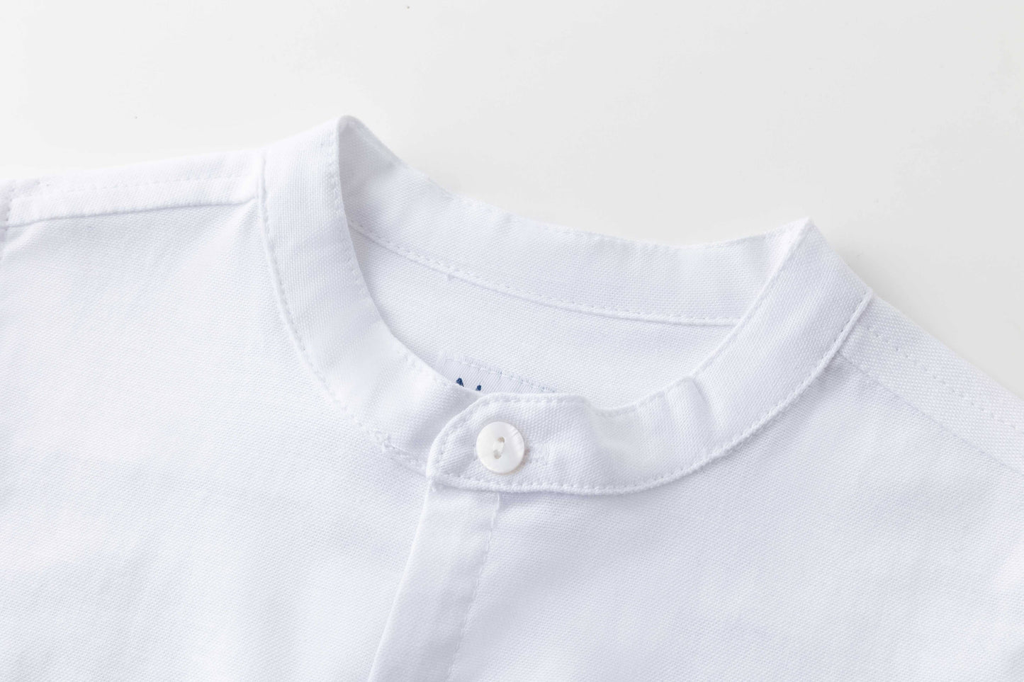 Camicia collo alla coreana baby oxford bianco