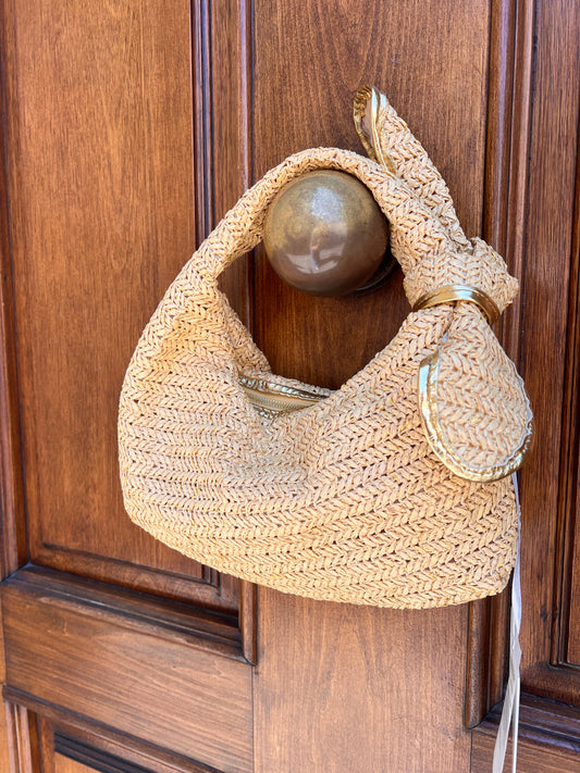 BORSA RAFIA FIOCCO