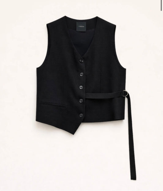 GILET MISTO LINO