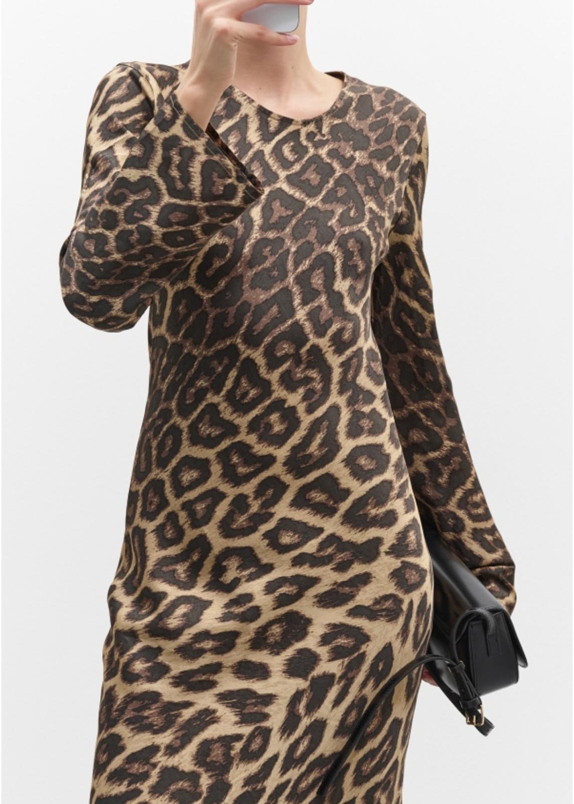 ABITO SATIN LEOPARD