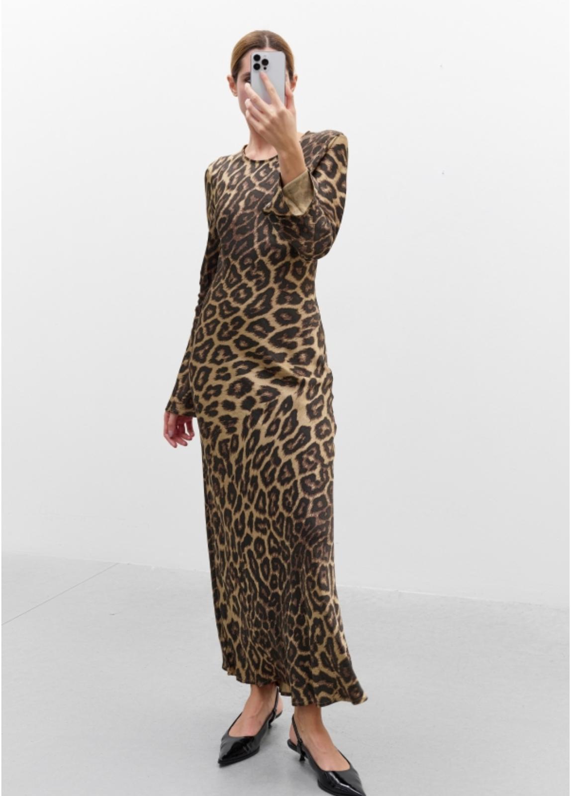 ABITO SATIN LEOPARD