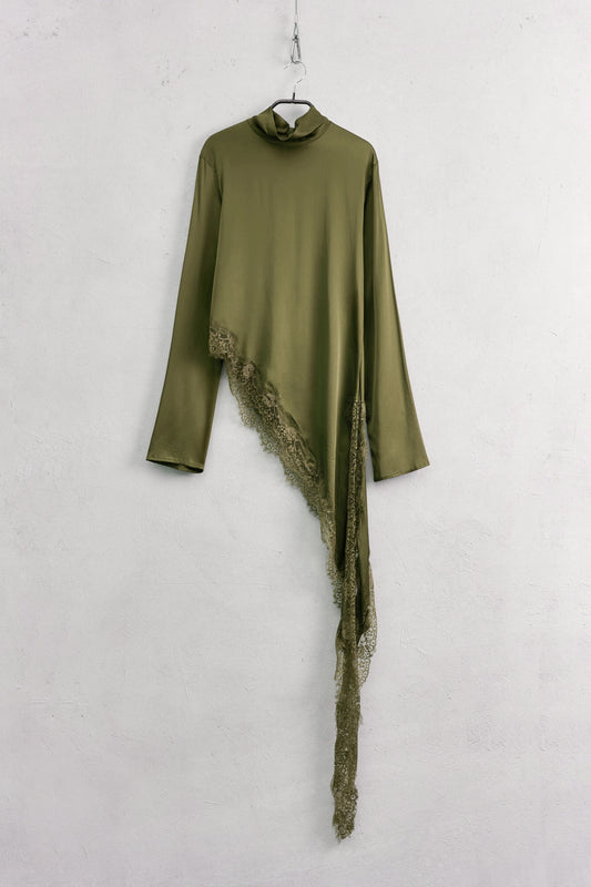 BLUSA SATIN E PIZZO
