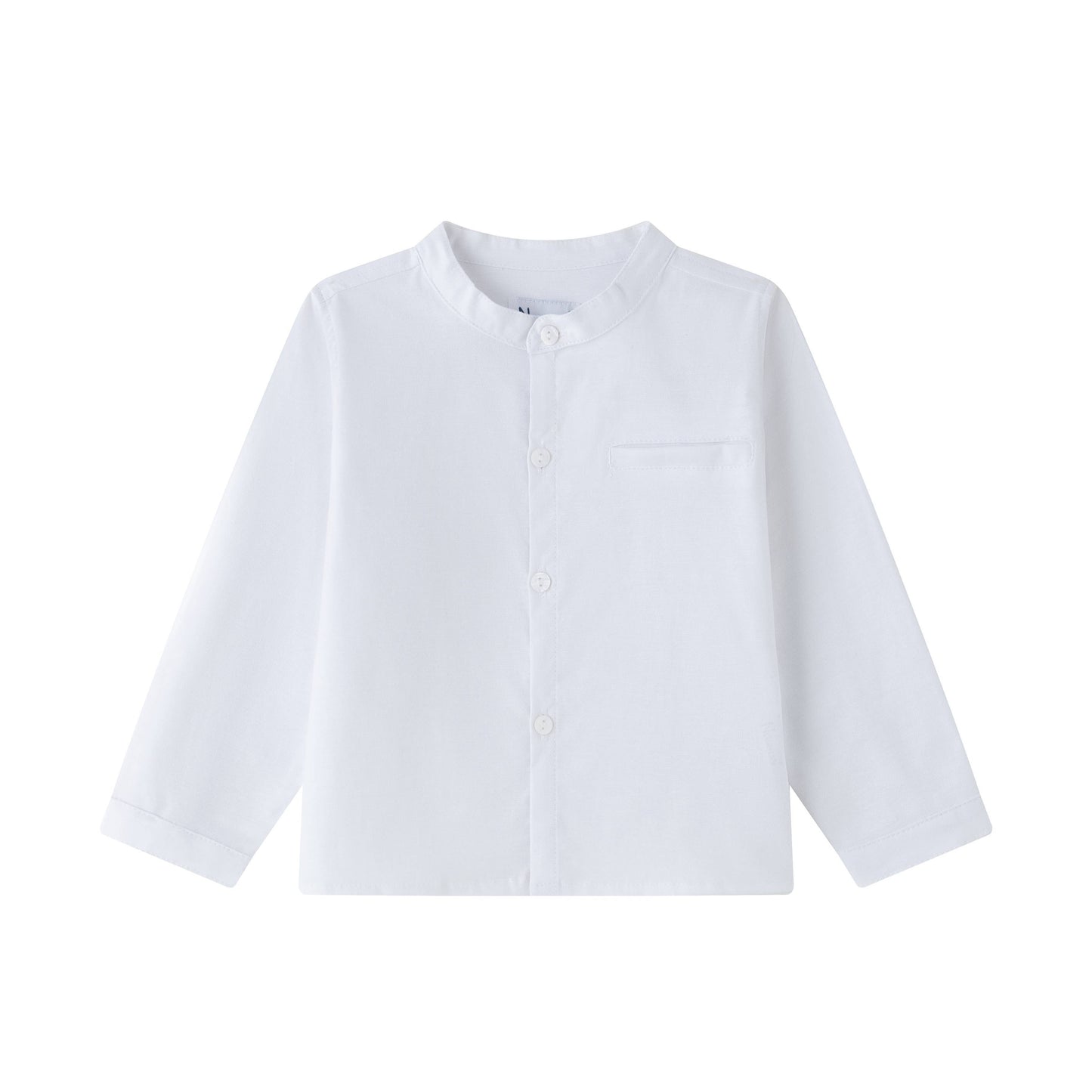 Camicia collo alla coreana baby oxford bianco